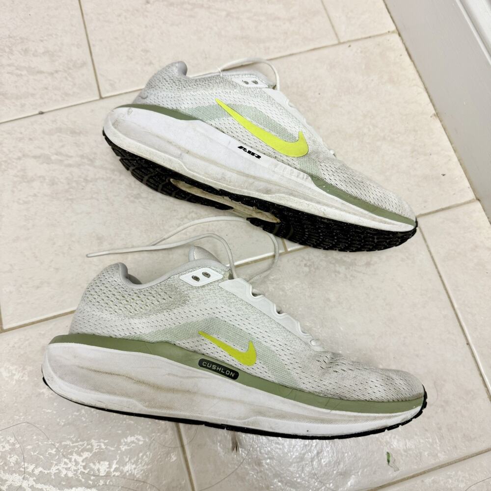 Nike Women 7.5 Air Winflo 11 Summit Jade Cyber White Athletic Shoe Mesh Cushion - Picture 4 of 7